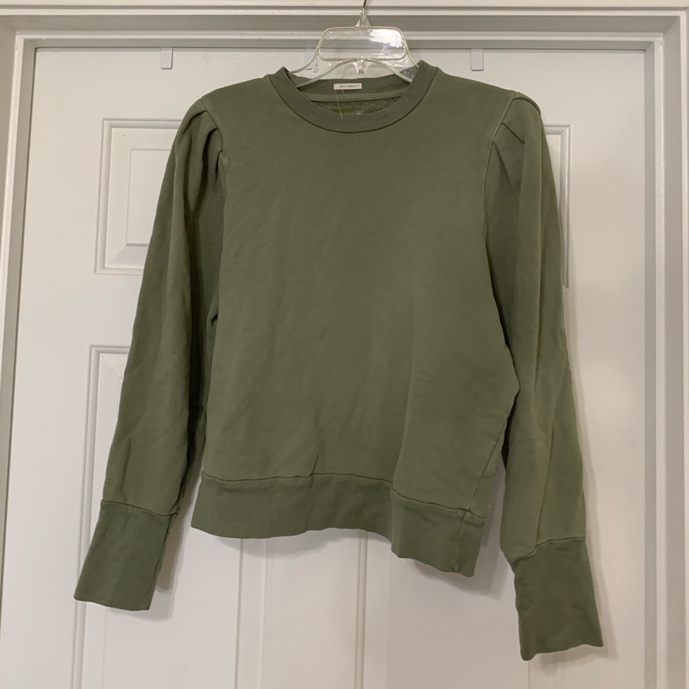 Mother The Curveball Puff Sleeve Cotton Sweatshirt